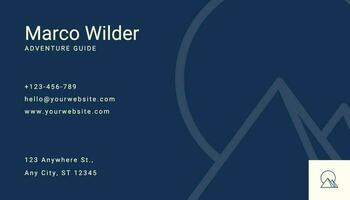 Blue Minimalist Adventure Agency Business Card template