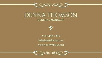 Gold Elegant General Manager Business Card template