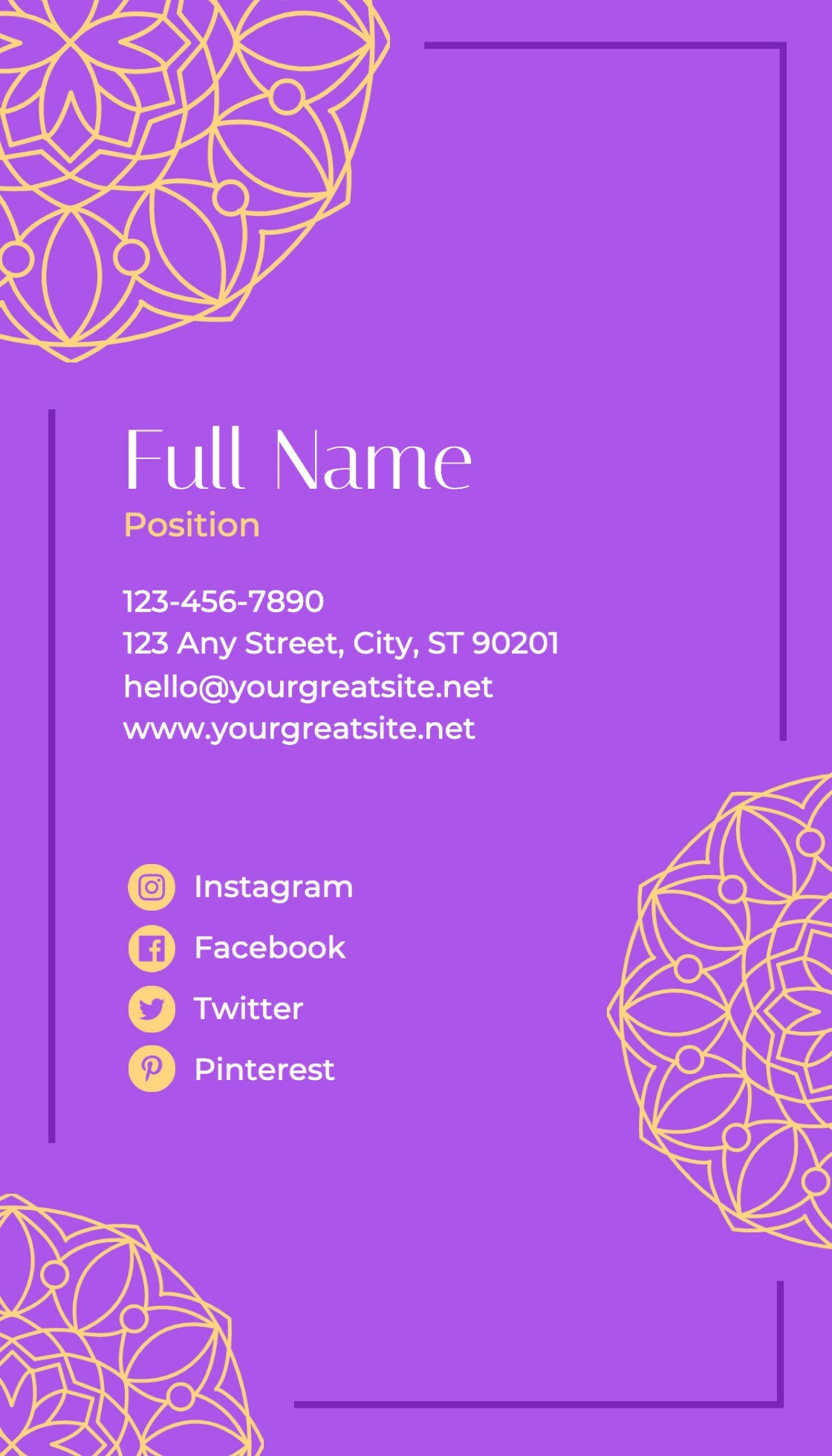 Geometric Mandala Business Card