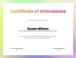 Gradient certificate template