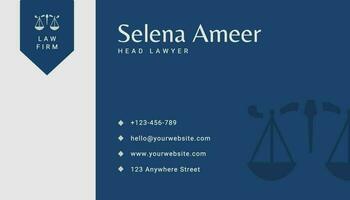 Blue Minimalist Lawyer Business Card template