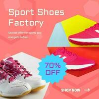Pink Pop Sport Shoes Discount For Women Instagram Post template