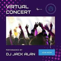 Purple Modern Virtual Concert Instagram Post template
