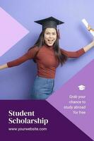 Purple Minimalist Student Scholarship Pinterest template