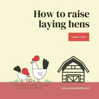 Yellow Illustrated How to Raise Hen Instagram Post template