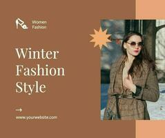 Brown Elegant New Fashion Style Facebook Post template