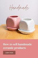 Pink Minimalist Handmade Ceramic Pinterest template