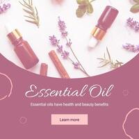 Pink Feminine Essential Oil Product Instagram Post template