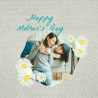 Mother's Day Photo Frame Daisy Grey template