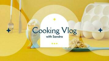 Yellow Circle Cooking Vlog template