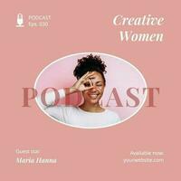 Pink Minimalist Creative Women Podcast Instagram Post template
