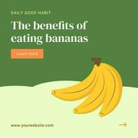 Green Illustrated Benefits of Banana Instagram Post template