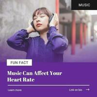 Purple Minimalist Music Fun Fact Instagram Post template