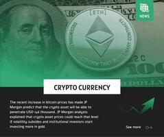 Green Gradient Cryptocurrency Facebook Post template