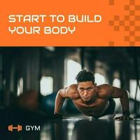 Orange Masculine Start Body Build Instagram Post template