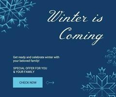 Blue Feminine Celebrating Winter Facebook Post template