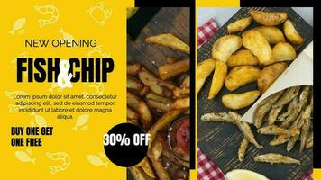 Fish and chips promo template