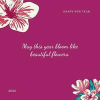 Pink Floral Happy New Year Quote Instagram Post template