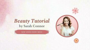 Pink Feminine Beauty Tutorial Youtube Banner template