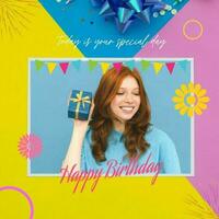 Pastel Birthday Greeting Instagram Post template