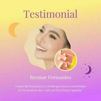 Gradient Customer Skincare Testimonial Instagram Post template