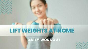 Blue Modern Daily Workout At Home Youtube Banner template