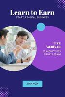 Purple Minimalist Digital Business Live Webinar Pinterest template