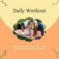 Orange Doodle Daily Workout Instagram Post template