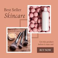 Pink Minimalist Best Seller Skincare Instagram Post template