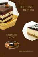 Brown Minimalist Best Cake Recipe Pinterest template