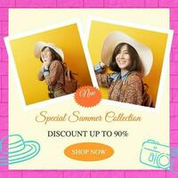 Minimalist Summer Sale Discount Instagram Post template