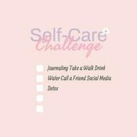 Pink Purple Self-Care Challenge Checklist template
