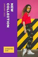 Purple Feminine New Fashion Collection Pinterest template