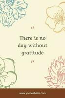 Beige Floral Gratitude Motivation Quote Pinterest template