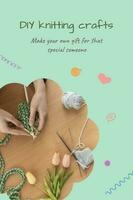 Green Playful DIY Knitting Craft Pinterest template