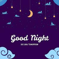 Purple Illustrated Have a Nice Dream  Instagram Post template