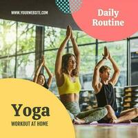 Yellow Circle Daily Yoga Routine Instagram Post template