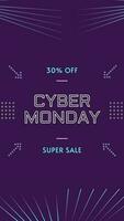 Purple Futuristic Cyber Monday Discount Instagram Story template