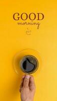 Yellow Minimalist Start The Day With Coffee Instagram Story template