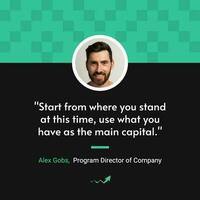 Black and Green Minimalist Company Quote Instagram Post template