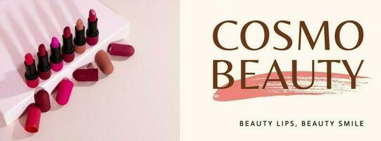 Pink Feminine Beauty Lipstick Facebook Cover template