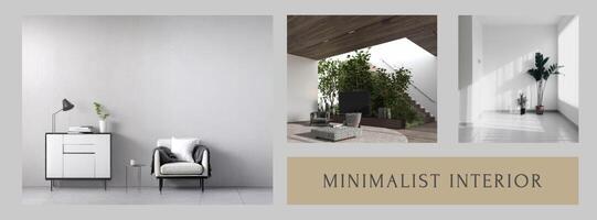 Grey Minimalist Interior Design Facebook Cover template