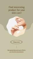 Beige Feminine Find Skincare Product Instagram Story template