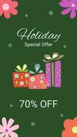 Green Illustrated Holiday Special Sale Instagram Story template
