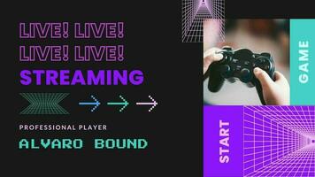 Purple Minimalist Gamer Growth Live Stream Youtube Banner template