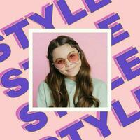 Pink and Purple Typography Fashion Instagram Post template