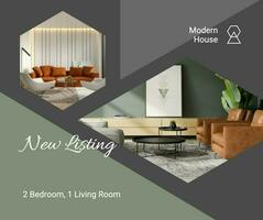 Neutral Minimalist New Listing Modern House Facebook Post template