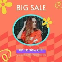 Orange Minimalist Discount Sale Instagram Post template