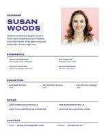 Pink and Blue Resume Template