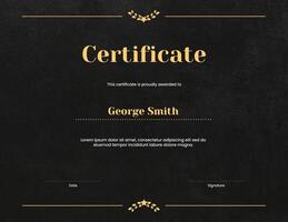 Black & Gold Certificate Template